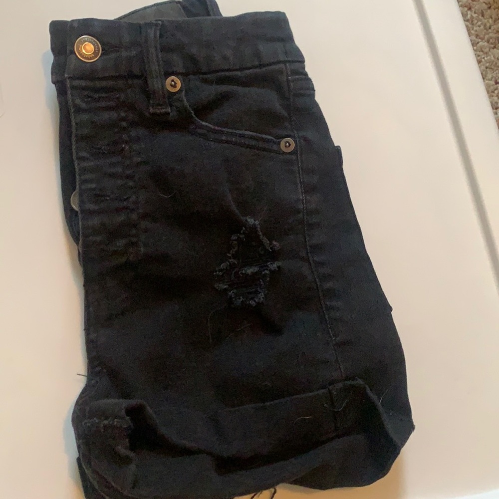 aero black high wasted shorts